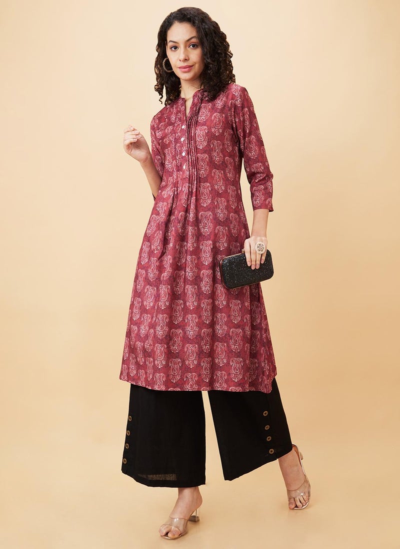 Globus Women Buttons Detail Wide Leg Ethnic Palazzos - Image 1